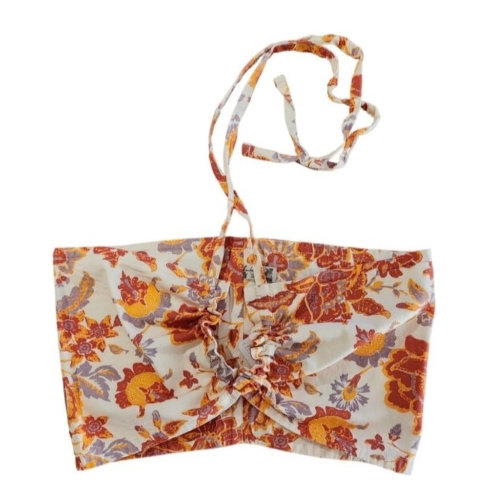 FREE PEOPLE Summer Of Love TOP Bandeau CONVERTIBLE TOP NATURAL ORANGE S - Picture 3 of 16